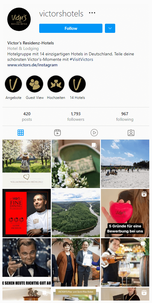 Victor's Residenz Hotel Official Instagram account