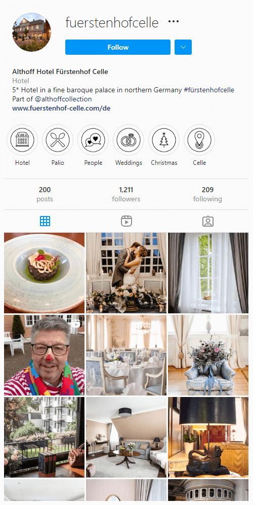Althoff Hotel Fürstenhof Official Instagram account