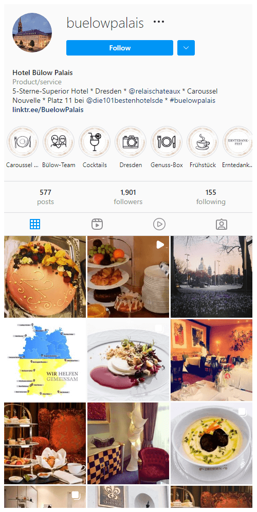 Bülow Palais Dresden Official Instagram account